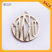 MC225 Fashionable custom brand metal logo tags with hang chains